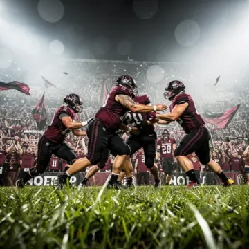 Baltimore Ravens defensive player in purple uniform rushing the passer during an NFL game