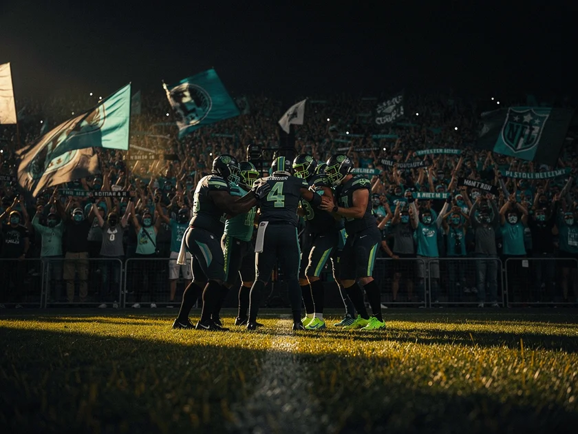 Los Angeles Chargers defensive lineman in a pass-rush stance during an NFL game, edge rusher free ag