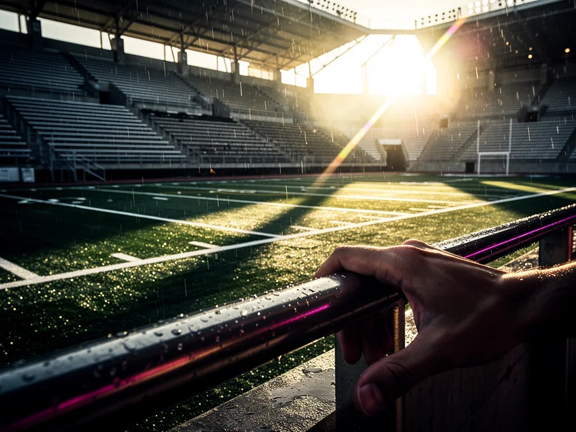 Chicago Bears linebacker position on the field during an NFL game, with Bears helmet visible