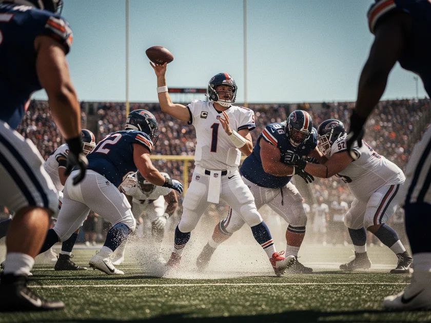 kansas-city-chiefs-nfl-draft-germie-bernard-0330 Kansas City Chiefs helmet on field representing the team's 2026 NFL Draft wide receiver target Germie Bernard