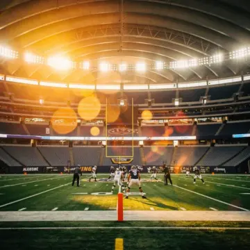 Allegiant Stadium exterior in Las Vegas, home of the Las Vegas Raiders and Super Bowl 63 host venue