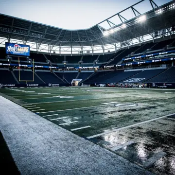 New England Patriots helmet on draft day representing 2026 NFL Draft offensive line trade rumors