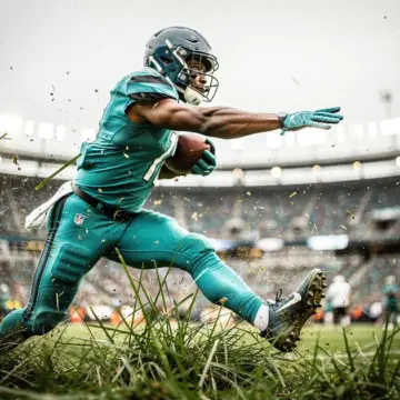 Philadelphia Eagles quarterback Jalen Hurts drops back to pass during a 2025 NFL regular season game